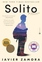 Book cover for "Solito: a memoir" by Javier Zamora